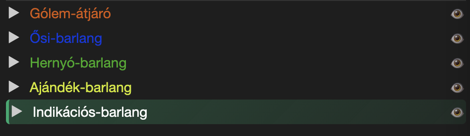 Barlang színének szerkesztése